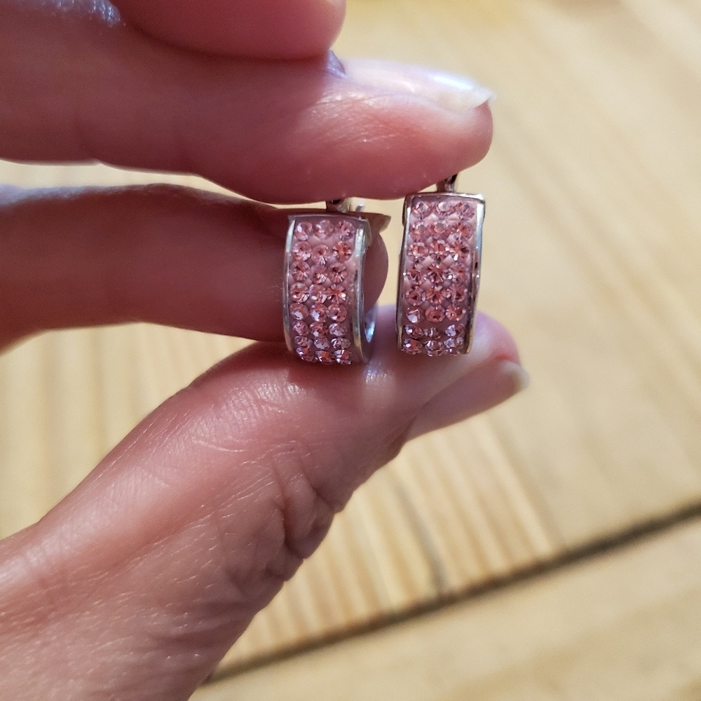 Pink zirconia earrings